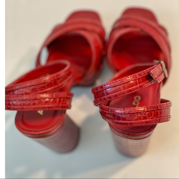 ALDO Dwaurith Red Platform Open Toe Heels - Picture 9 of 12